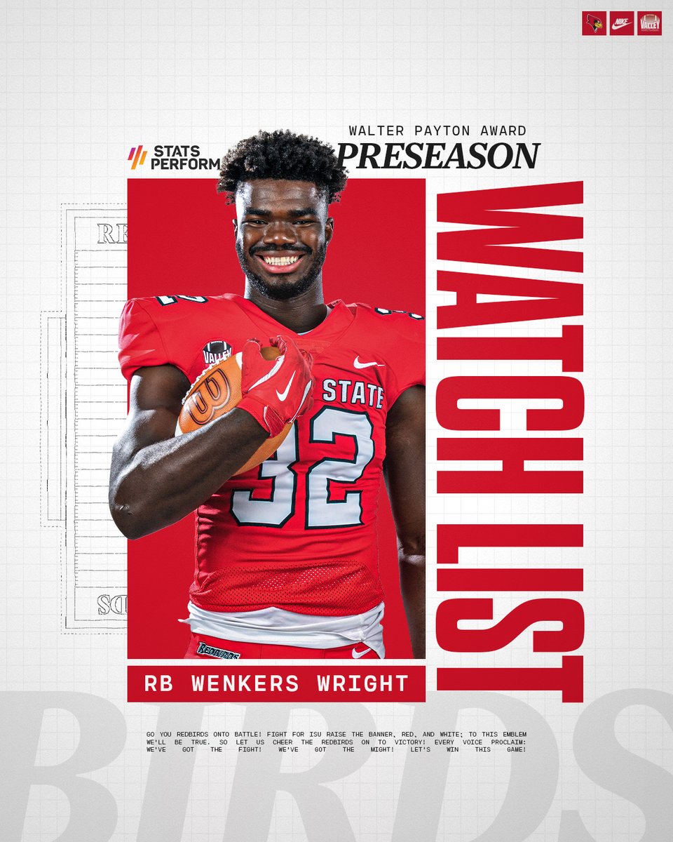 Wright where he belongs🗣️

Wenkers Wright has been named to the Water Payton Award Preseason Watch List!

MORE → bit.ly/4lJNBOm