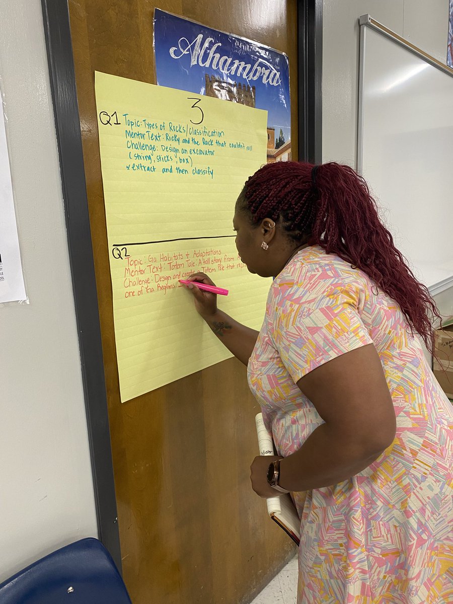 STEMTania's tweet image. Our #STEMCobb ES teachers spent time this morning in CCCs planning for intentional incorporation of read alouds in their specials classes. Great ideas for tying in science/math standards to STEM challenges. @CobbPLearning #EngageCobb