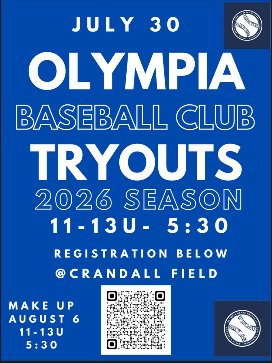 OBC Youth is expanding again this year with 11-14 age groups. Openings and tryouts will be held for 11-13s. More information is included in the flyer. Use the QR code to register.