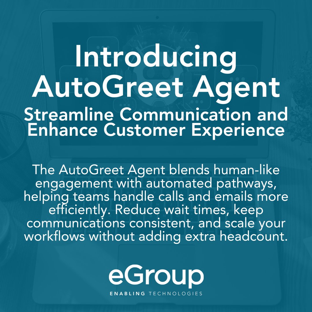 Introducing AutoGreet Agent– an AI-powered solution transforming the way you manage calls.
-Deliver fast, accurate responses to every caller
-Enhance #CustomerService
-Reduce hold time
-#Automate call handling tasks
-Streamline &amp; simplify #CallManagement

bit.ly/419iVxK