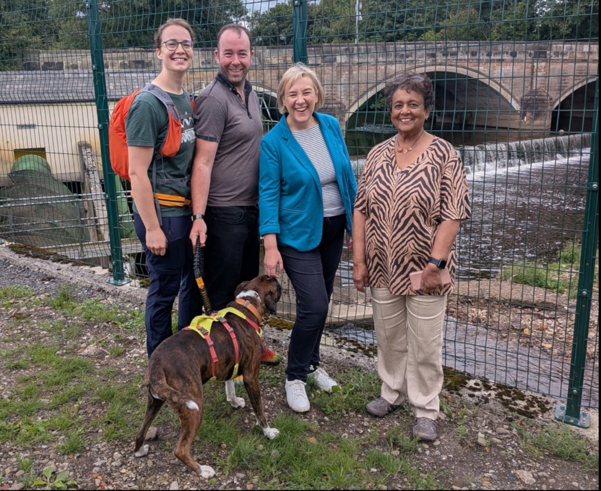 Four councillors and one very excited dog were at Stockport Hydro this weekend. And I don't blame Roo for being very excited – it's a great project #Renewables #Hydropower #LisaSmartMP