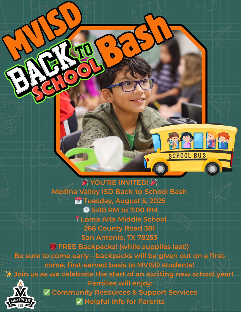 Come kick off the school year with us at our Back to School Bash! Mark your calendars for August 5 from 5-7 pm at Loma Alta Middle School. Families can enjoy FREE backpacks (while supplies last), community resources &amp; support services, along with other helpful info for parents.