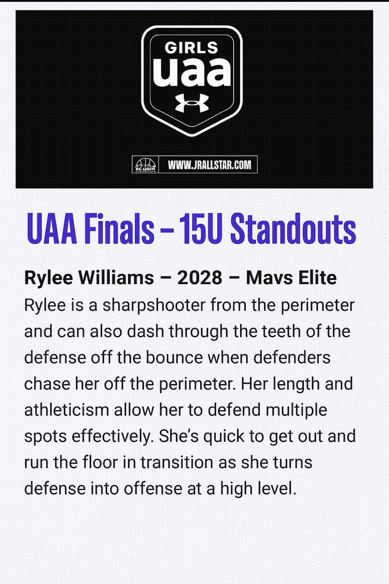 Thank you <a href="/JrAllStarBB/">Jr. All-Star Girls Basketball</a> 
<a href="/pd_skillz/">Mavs Elite GUAA</a> <a href="/CoachTashaWill/">Tasha “Crain” Williams</a> <a href="/PGHArkansas/">Prep Girls Hoops Arkansas</a> <a href="/AYSABasketball/">AmericanYouthSportsAssociation (AYSA)</a>