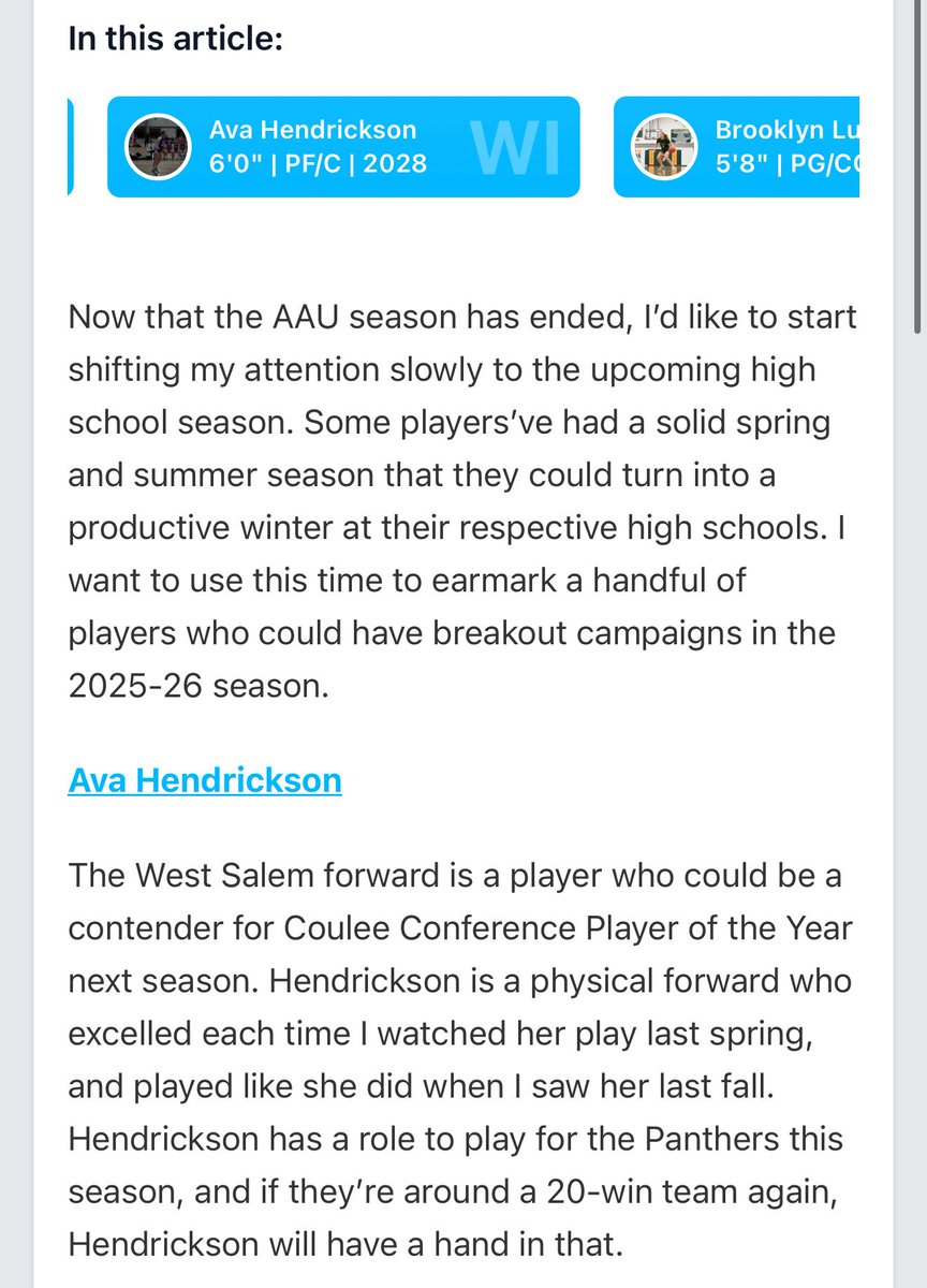 Appreciate the mention <a href="/BradyJ_Peterson/">Brady Peterson🇵🇷</a> <a href="/PGHWisconsin/">𝐏𝐫𝐞𝐩 𝐆𝐢𝐫𝐥𝐬 𝐇𝐨𝐨𝐩𝐬 𝐖𝐢𝐬𝐜𝐨𝐧𝐬𝐢𝐧</a> Can’t wait to get back on the court with my teammates at West Salem!