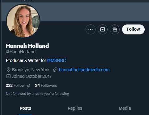 ⏰0⏰ (@0hour1__) on Twitter photo This is the person who wrote the racist article about <a href="/sydney_sweeney/">Sydney Sweeney</a> leftist <a href="/HannHolland/">Hannah Holland</a>
x.com/HannHolland/fo…
She only follows democrats on X
She is a miserable human being.
She also had a direct connection to Kamala Harris This is the person who wrote the racist article about <a href="/sydney_sweeney/">Sydney Sweeney</a> leftist <a href="/HannHolland/">Hannah Holland</a>
x.com/HannHolland/fo…
She only follows democrats on X
She is a miserable human being.
She also had a direct connection to Kamala Harris