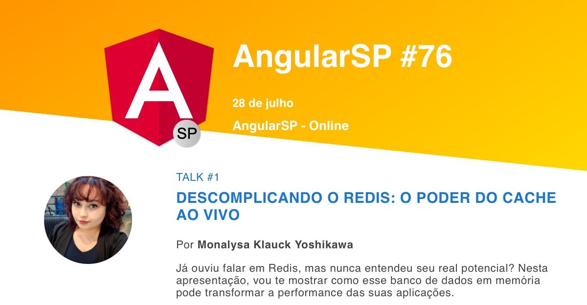 AngularSP's tweet image. Fala galera! 🤩
Hoje teremos nosso Meetup do AngularSP, e está IMPERDÍVEL!
Pra começar nosso encontro receberemos a Monalysa, que compartilhará tudo sobre REDIS e como você pode otimizar a performance da sua aplicação com essa ferramenta!
Às 19h no: youtube.com/watch?v=QFVpa5…