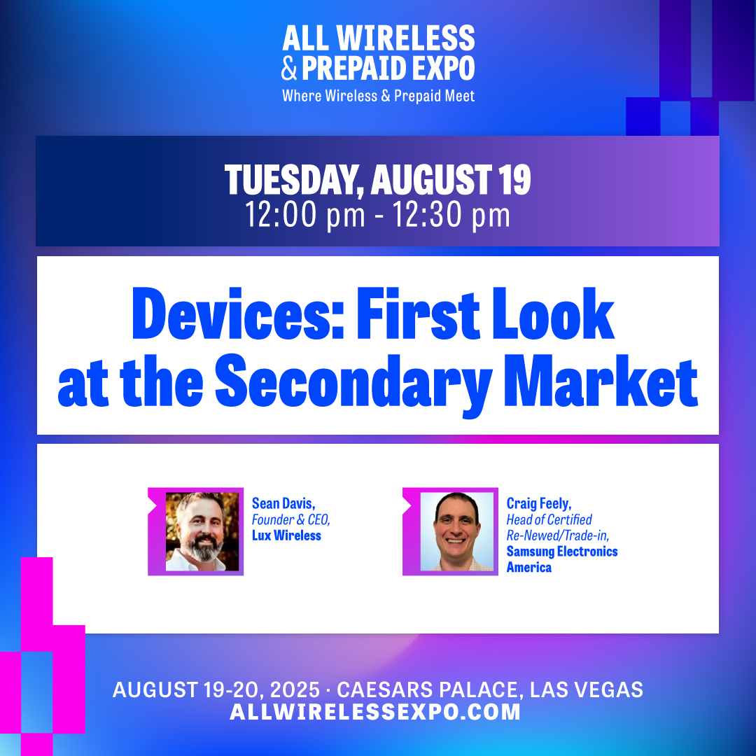 All Wireless & Prepaid Expo (@theprepaidexpo) on Twitter photo The secondary device market is booming, but how do you build the best portfolio and who are the best partners to deliver it? Experts from <a href="/luxwireless/">Lux Wireless LLC</a> and @samsung will get you up to speed on the burgeoning “pre-owned” sector. Register on allwirelessexpo.com The secondary device market is booming, but how do you build the best portfolio and who are the best partners to deliver it? Experts from <a href="/luxwireless/">Lux Wireless LLC</a> and @samsung will get you up to speed on the burgeoning “pre-owned” sector. Register on allwirelessexpo.com