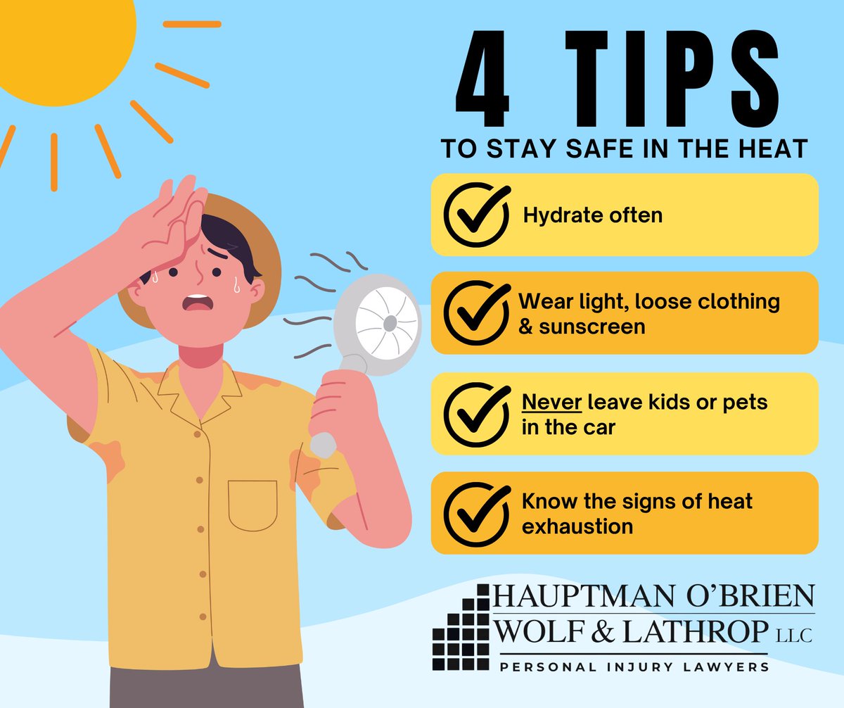 Omaha is scorching, but here are 4 quick tips to help you stay safe in the heat! 🥵🔥

- Hydrate often – even if you’re not thirsty.
- Wear light, loose clothing and sunscreen.
- Never leave kids or pets in the car. Not even for a minute.
- Know the signs of heat exhaustion:
