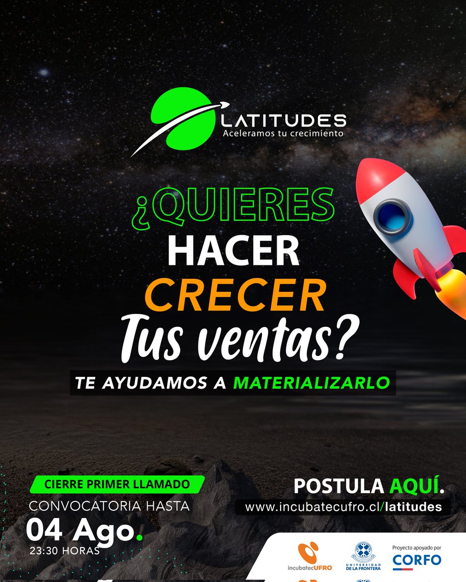 IncubatecUFRO (@incubatecufro) on Twitter photo ¡Apoyamos a empresas de La #Araucanía, #LosRíos y #LosLagos!
Latitudes Sur de <a href="/IncubatecUFRO/">IncubatecUFRO</a>, apoyado por <a href="/Corfo/">Corfo</a>, prepara a tu empresa en su camino hacia la expansión.
🔗 ¿Quieres saber más? Info. y postulaciones en incubatecufro.cl/latitudessur
❓¿Dudas? proyectos@incubatecufro.cl ¡Apoyamos a empresas de La #Araucanía, #LosRíos y #LosLagos!
Latitudes Sur de <a href="/IncubatecUFRO/">IncubatecUFRO</a>, apoyado por <a href="/Corfo/">Corfo</a>, prepara a tu empresa en su camino hacia la expansión.
🔗 ¿Quieres saber más? Info. y postulaciones en incubatecufro.cl/latitudessur
❓¿Dudas? proyectos@incubatecufro.cl