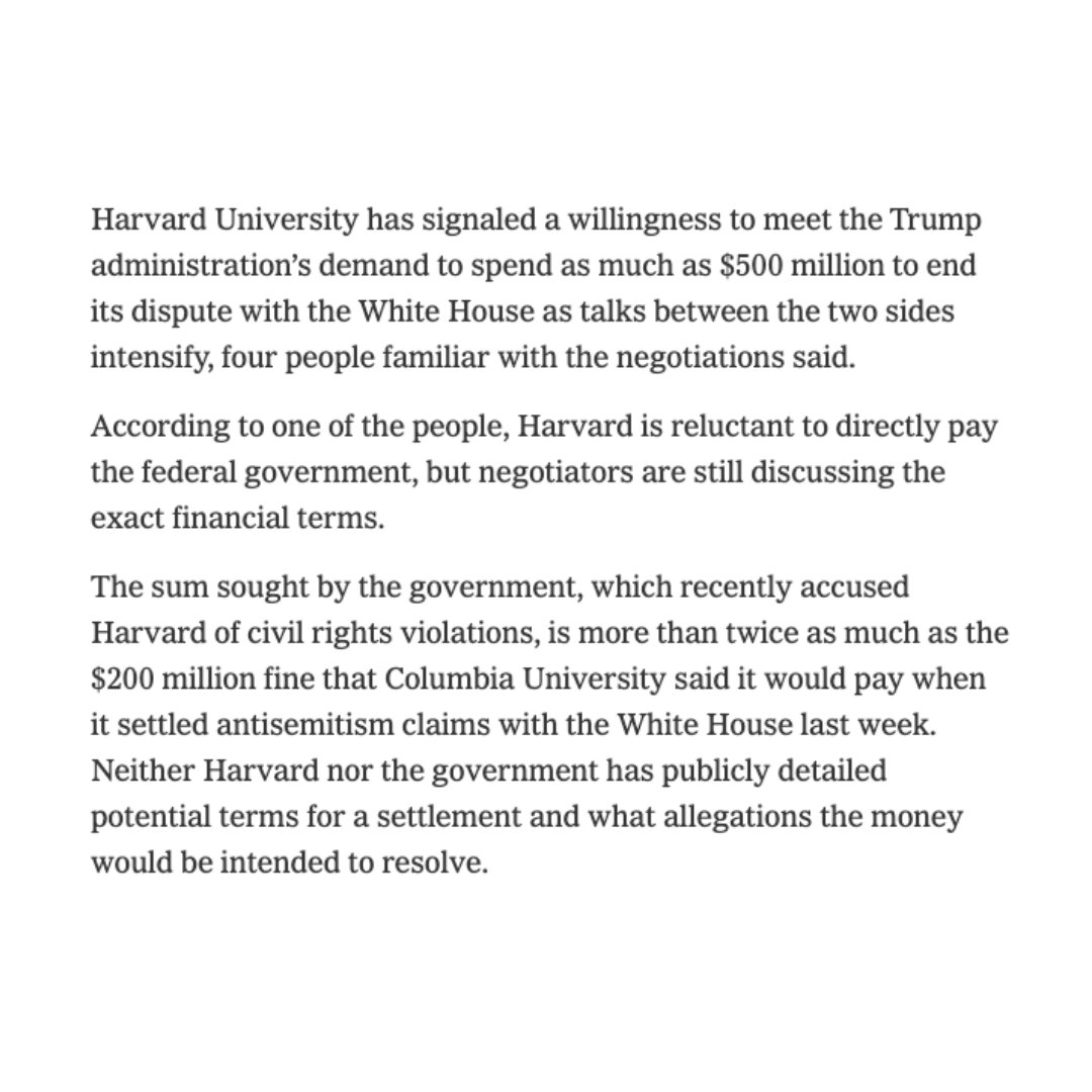 FIRE (@thefireorg) on Twitter photo Where Harvard leads, others follow. With reports of a possible deal between the university and the Trump administration, Harvard must hold the line on institutional autonomy, academic freedom, and free expression. Period.
If Harvard folds under pressure, the precedent set will Where Harvard leads, others follow. With reports of a possible deal between the university and the Trump administration, Harvard must hold the line on institutional autonomy, academic freedom, and free expression. Period.
If Harvard folds under pressure, the precedent set will