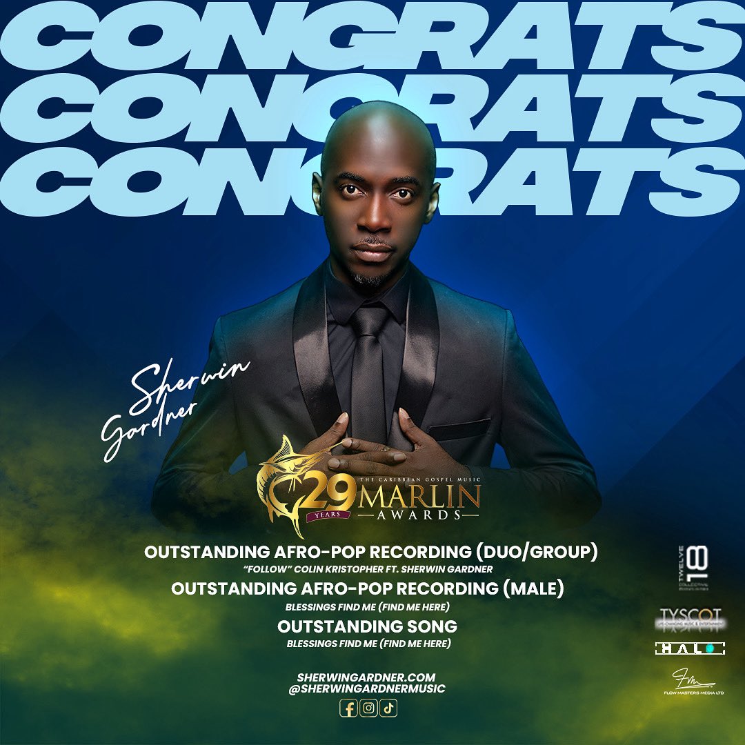 Sherwin Gardner (@sherwingardner) on Twitter photo 29th #MarlinAwards! ๐๐ฝโจ
๐ Outstanding Afro-Pop (Duo/Group) w/ @colynkristopher ๐
๐ Outstanding Afro/Pop Recording
๐ Song of the Year
Huge thanks to my wife โค๏ธ and team @twelve18collective @tyscotrecords @halomanagement ๐๐ฝ
Thank you๐๐ฅ #FlowMastersRecords #BlessingsFindMe 29th #MarlinAwards! ๐๐ฝโจ
๐ Outstanding Afro-Pop (Duo/Group) w/ @colynkristopher ๐
๐ Outstanding Afro/Pop Recording
๐ Song of the Year
Huge thanks to my wife โค๏ธ and team @twelve18collective @tyscotrecords @halomanagement ๐๐ฝ
Thank you๐๐ฅ #FlowMastersRecords #BlessingsFindMe