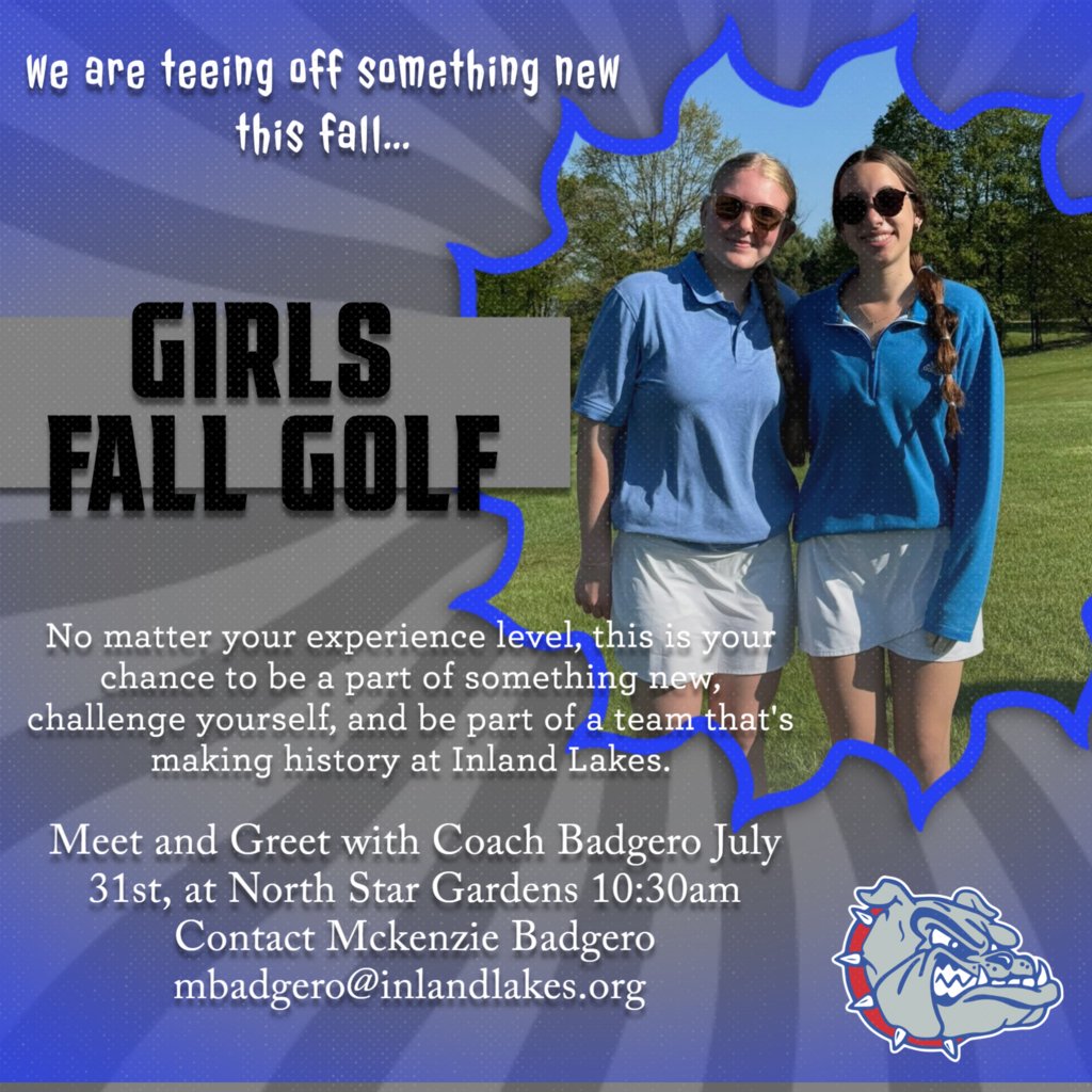 Varsity Fall Girls Golf for 9-12 IL students sign up info.