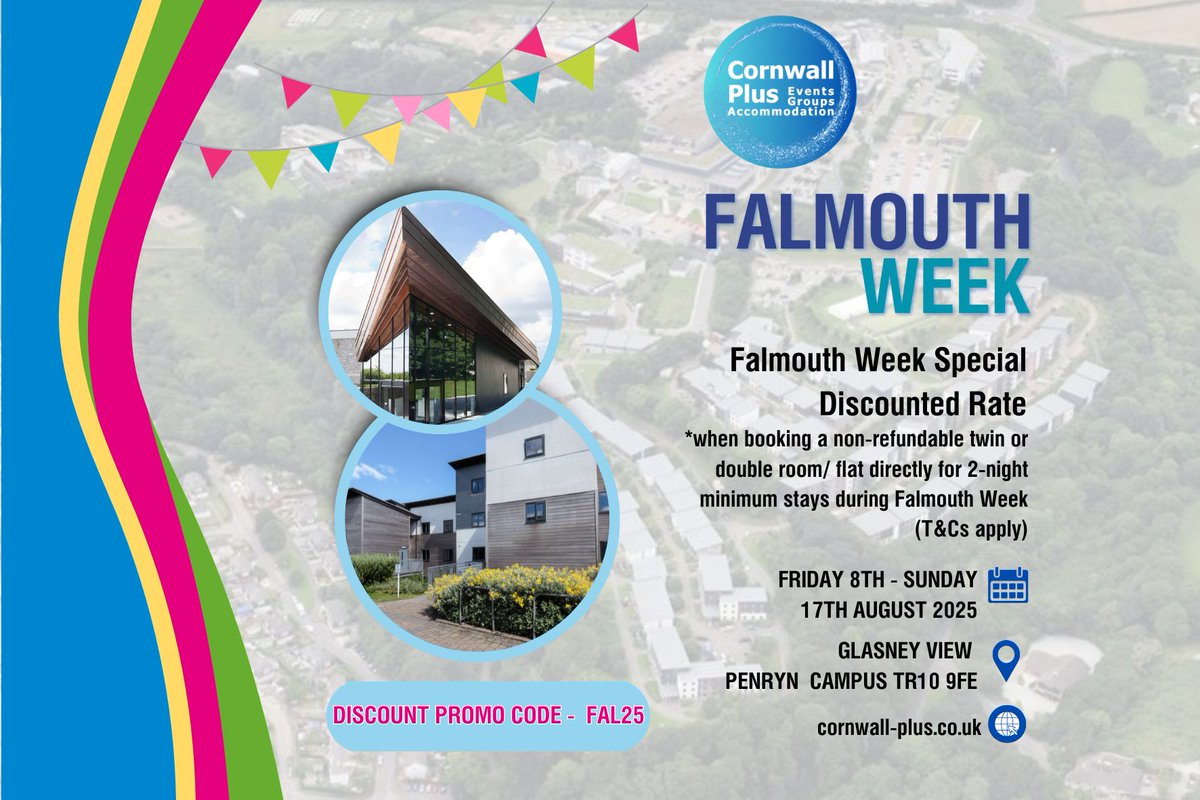 Cornwall-Plus Accommodation and Events (@cornwall_plus) on Twitter photo 🎶 From epic tribute acts to dancefloor bangers with Scouting for Girls, Judge Jules and more! The Falmouth Waterfront Marquee is the place to be during Falmouth Week 2025! Get 5% OFF your stay at University rooms in Penryn with promo code: Fal25 cornwall-plus.co.uk/falmouth-week-… 🎶 From epic tribute acts to dancefloor bangers with Scouting for Girls, Judge Jules and more! The Falmouth Waterfront Marquee is the place to be during Falmouth Week 2025! Get 5% OFF your stay at University rooms in Penryn with promo code: Fal25 cornwall-plus.co.uk/falmouth-week-…