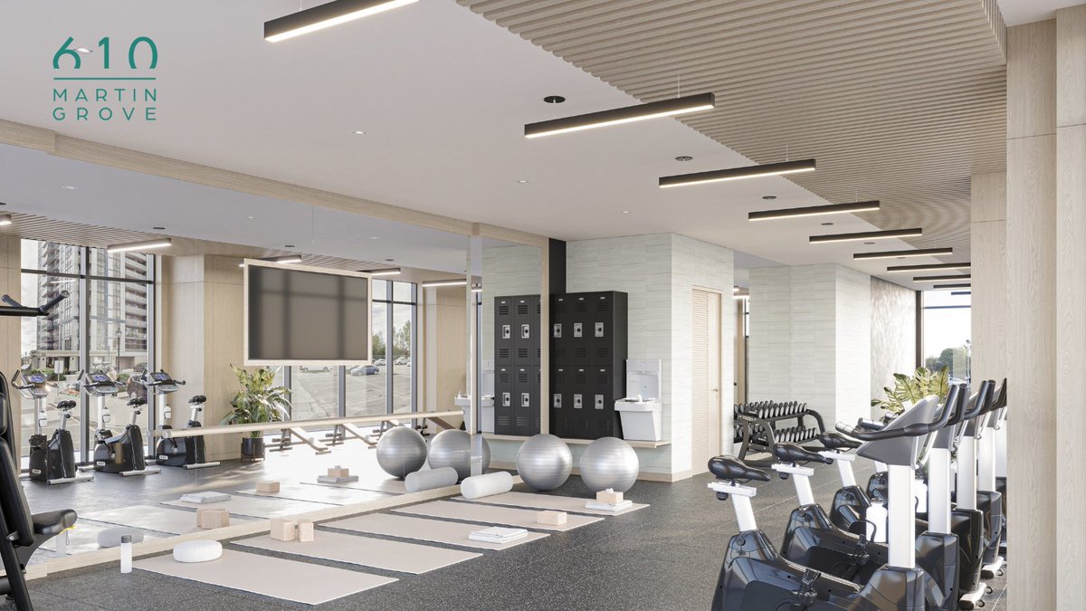 Fitness goals start here - and so does a new kind of rental living. Coming soon to Etobicoke, 610 Martin Grove features a bright, modern fitness centre equipped with everything you need to stay active year-round. Interested? Link in bio for more! #MyMintoRental #MintoApartments