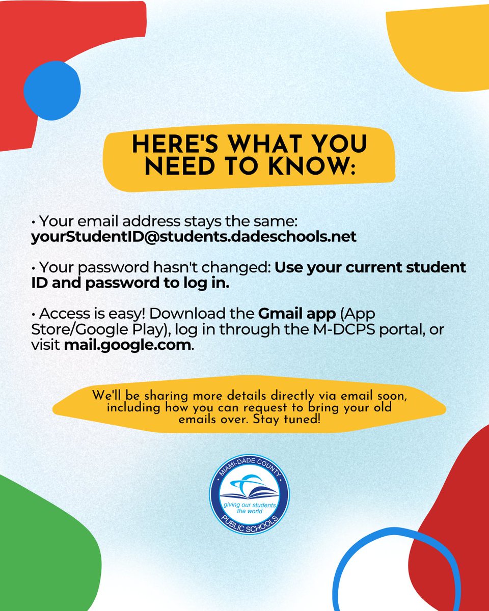 Important update! Students, get ready for an upgraded email experience! Your student email is officially moving to Gmail! 

After noon today, you can begin enjoying all the powerful features of Gmail, from smart organization to seamless integration with Google Workspace tools.