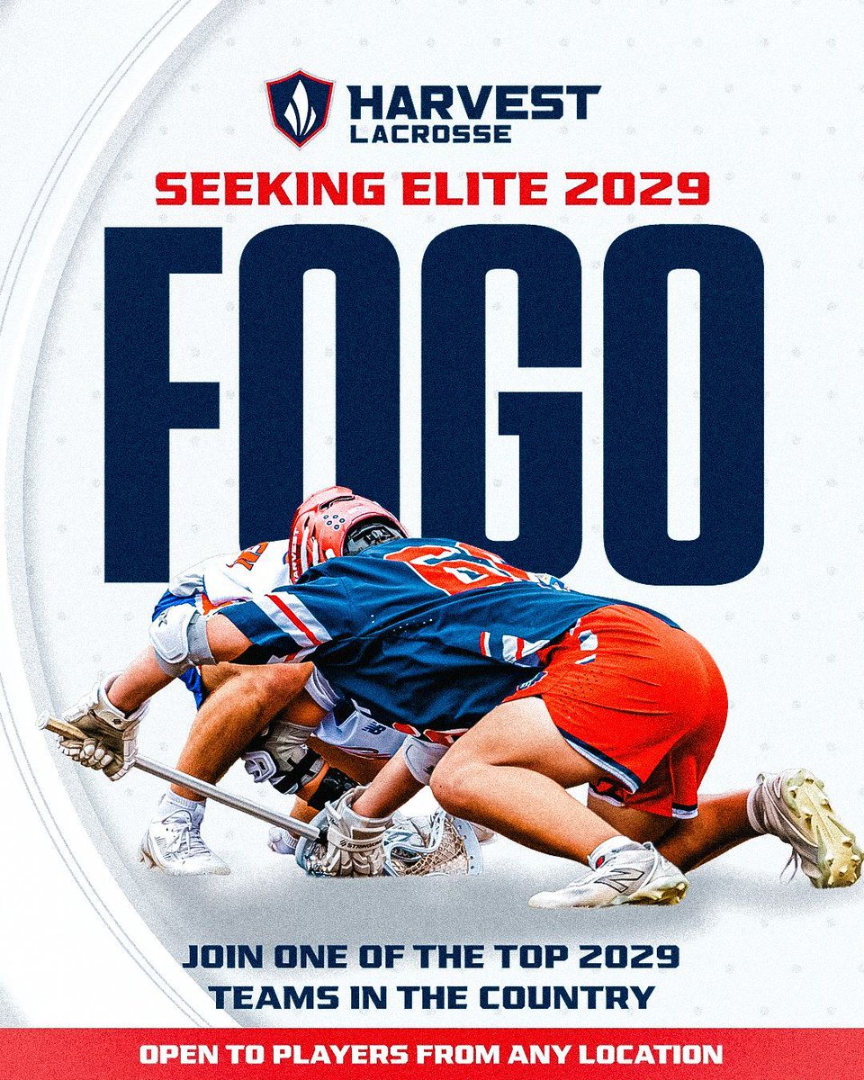 We are seeking an elite FOGO to join our 2029 team—one of the top teams in the country. This is a roster spot for the upcoming season.

Email grant@harvestlacrosse.com with player info if interested.