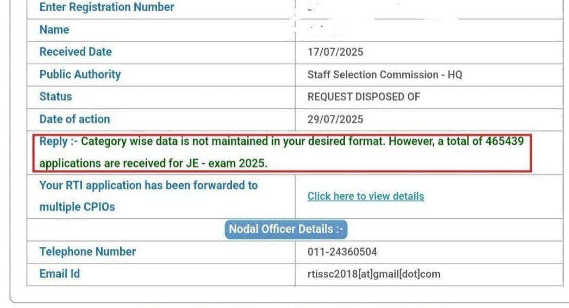 SSC JE भर्ती 2025

भरे गए फॉर्म की संख्या - 465439