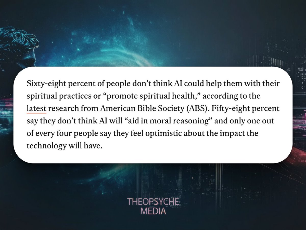 🤔 68% of Americans say AI won't improve their spiritual lives . 

Do you think it can? 

Would YOU use AI to enhance your spiritual life?

✅ Yes - Technology can deepen faith
❌ No - Spirituality requires human connection
🤷 Undecided - Need to know more