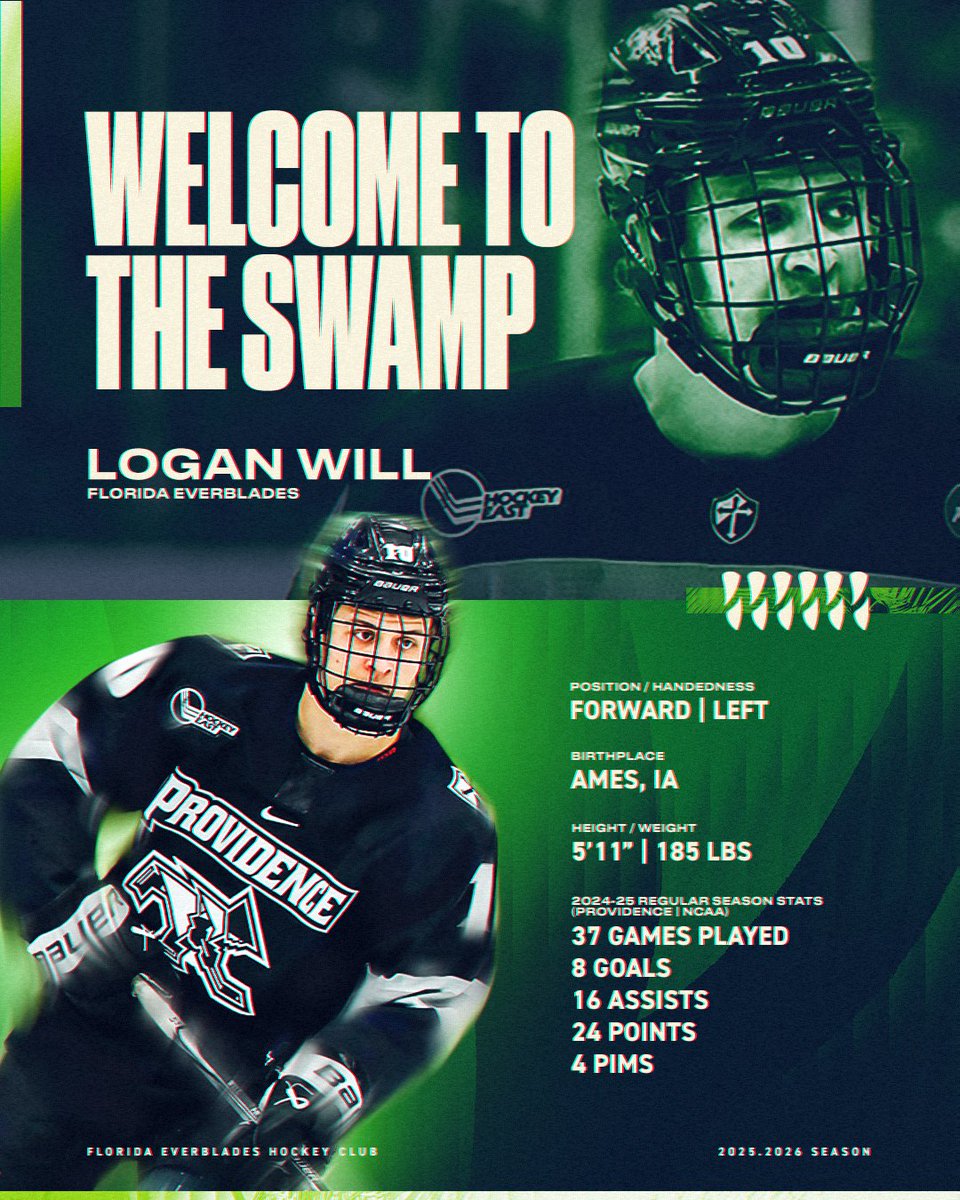 FL_Everblades's tweet image. Locked in with the Blades ✍️
Logan Will has signed and will be joining us for the 2025-26 season!
📰: floridaeverblades.com/news/2025/07/f…