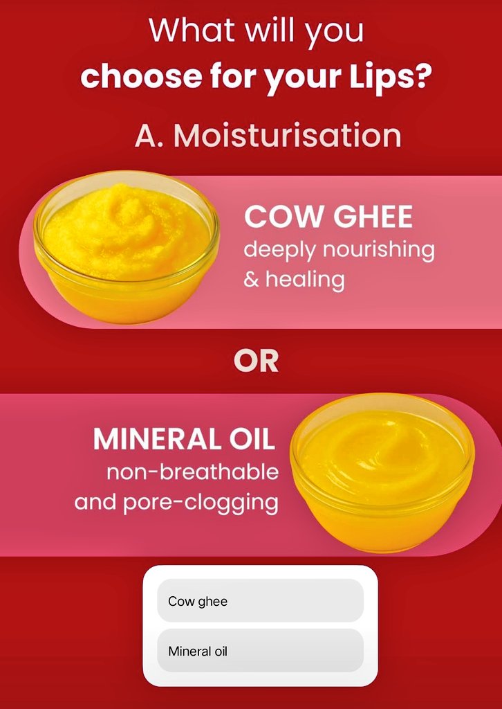 NeevSoaps's tweet photo. #organic #cowghee or mineral oil? 
#beetroot or synthetic dyes? 
#organic #liptint #cheektint or usual available synthetic lip tint????? 
CHOOSE #ORGANIC #neevherbalhandmadesoaps #liptint and #cheektint 
For a healthy #Skin and #naturalglow 
Shop now at https://t.co/eqxpexQ12H https://t.co/kJqotTiGyI