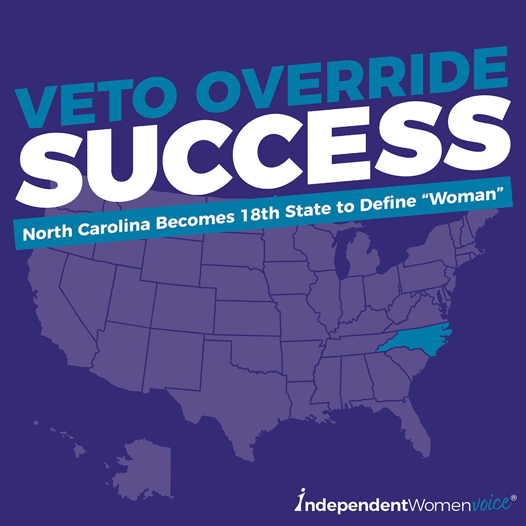 🚺North Carolina legislature #StandsWithWomen:  Overrides Governor Stein’s veto to define ‘woman’ in law

A bold stand for biological truth &amp; protections for 5M+ women &amp; girls in North Carolina.
#ncpol