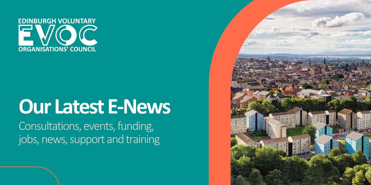Our latest EVOC E-news is out now: tinyurl.com/j2unn5mw

Browse a selection of new funding opportunities, events and details of advice and support available to third sector organisations. 

#Edinburgh #ThirdSector #Funding