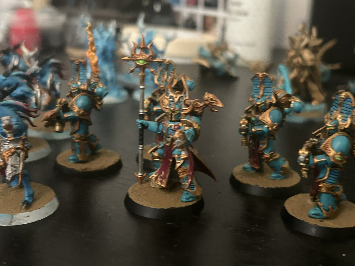 BygoneToast's tweet photo. Decided to start a Thousand Sons army. Definitely not the worst decision. Surprisingly fun to do despite the stigma of them being the worst to paint. 

#warhammer40k #WarhammerCommunity https://t.co/0oZXEMKmfu
