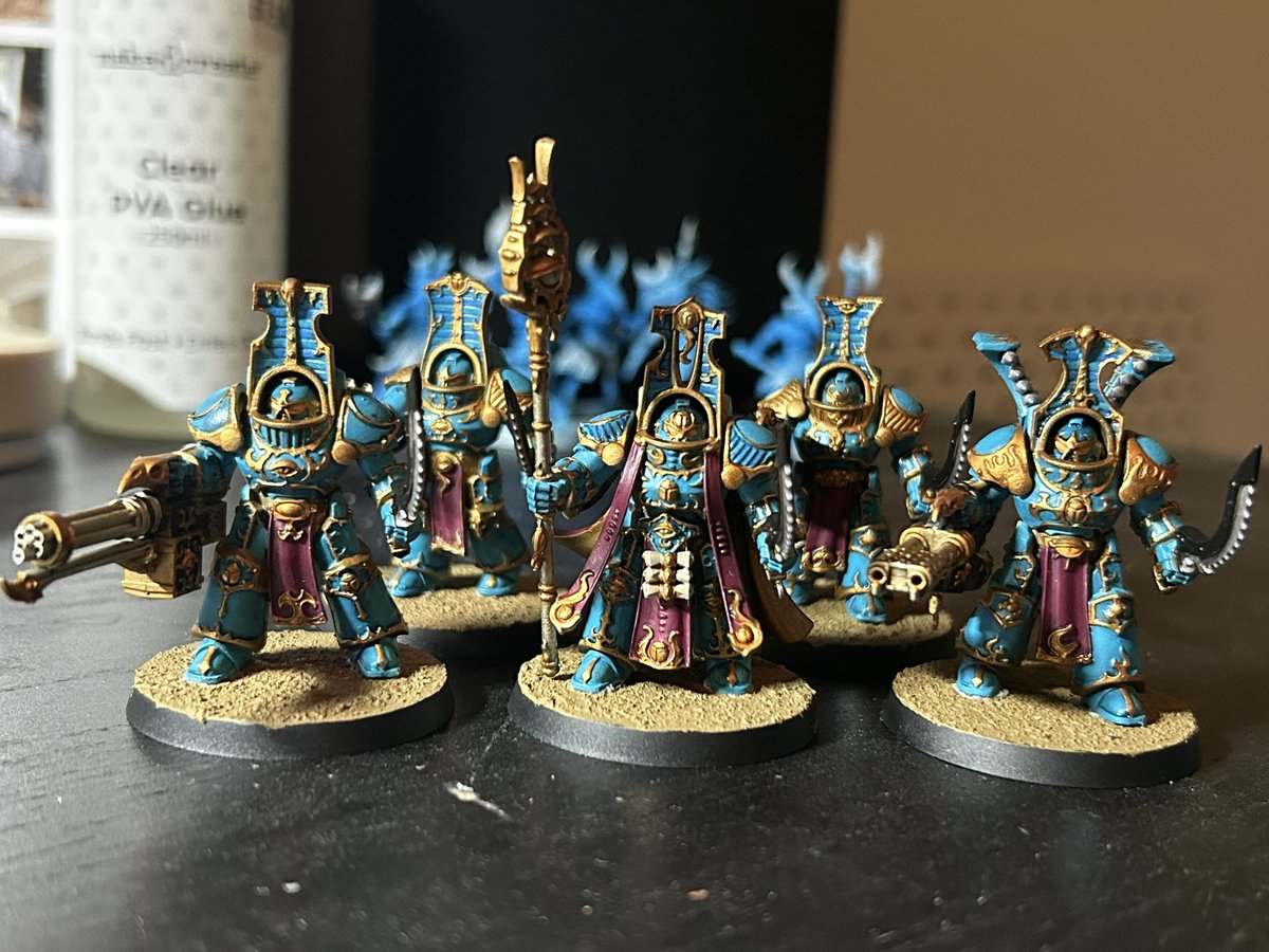 BygoneToast's tweet photo. Decided to start a Thousand Sons army. Definitely not the worst decision. Surprisingly fun to do despite the stigma of them being the worst to paint. 

#warhammer40k #WarhammerCommunity https://t.co/0oZXEMKmfu