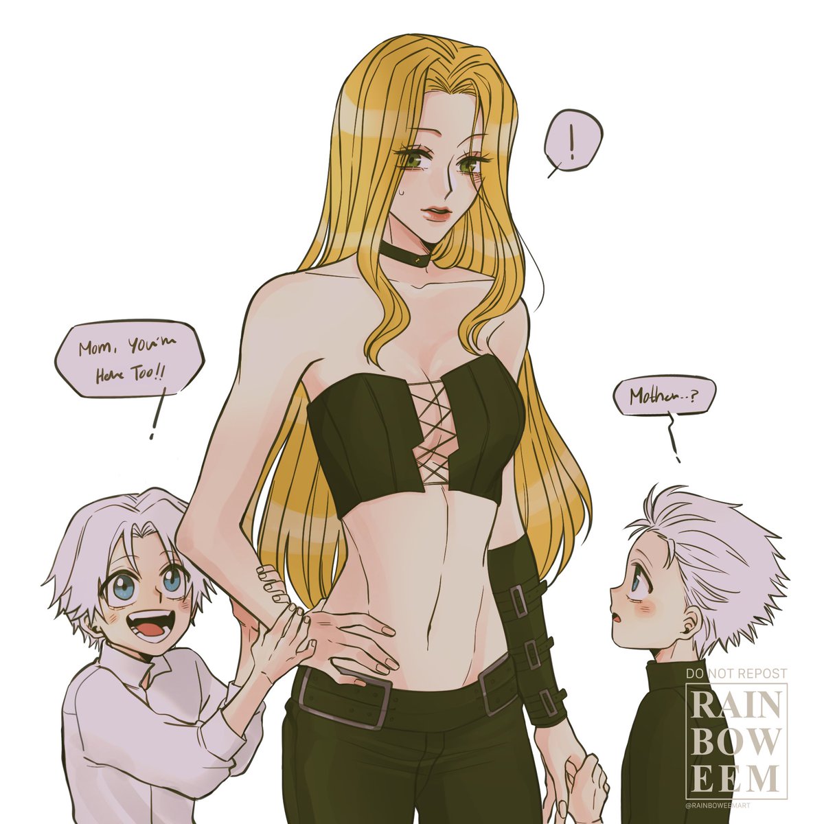 Rainboweemart's tweet photo. Nero ends up with a younger version of his father and uncle after a mission goes south

+ mommy Trish &amp; the boys <3
#DevilMayCry #DMC #Dante #Vergil #Nero #Trish https://t.co/mlLYcQp1KP