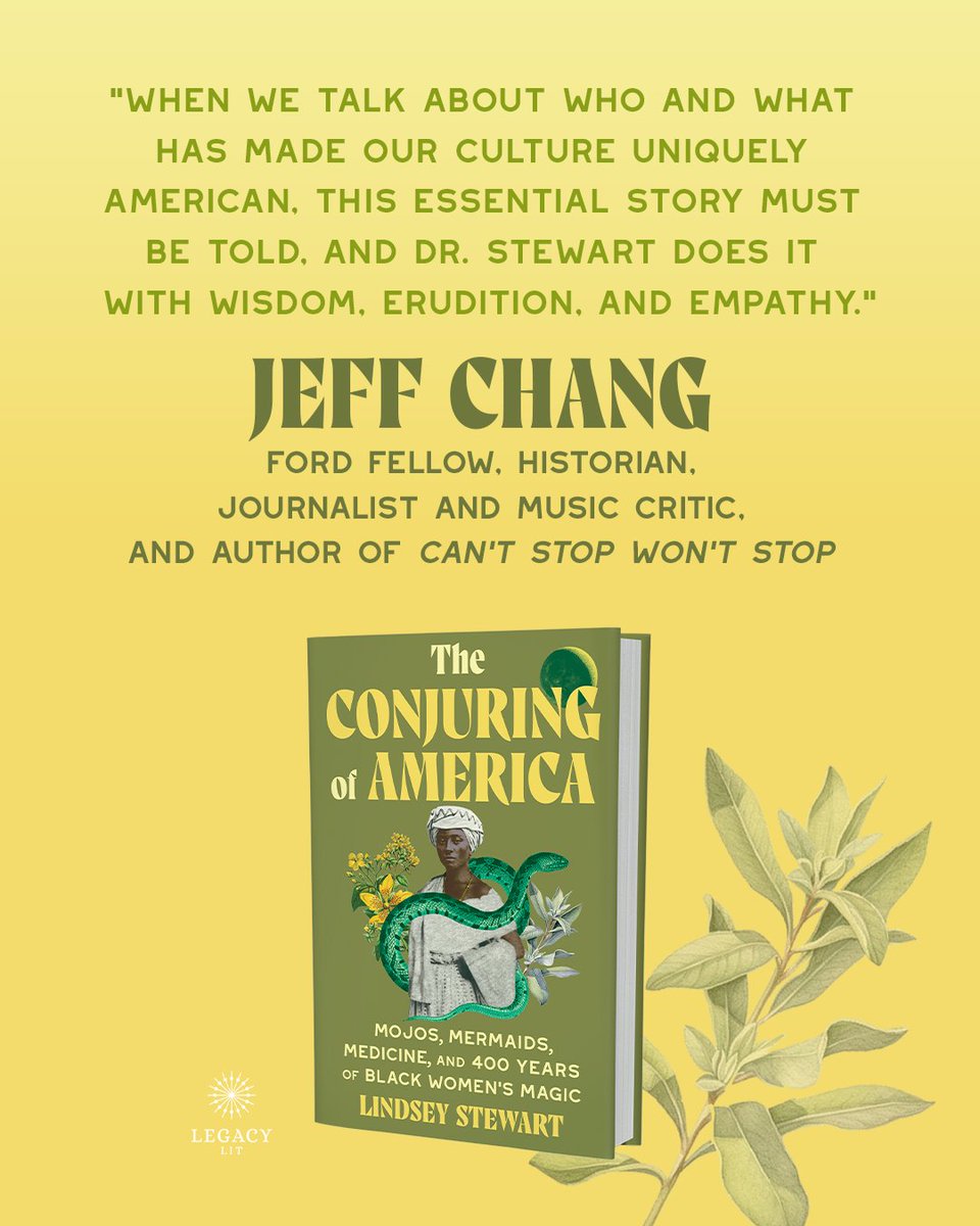 🥳✨Happy Pub Day to THE CONJURING OF AMERICA by Lindsey Stewart! Named <a href="/BookRiot/">Book Riot</a>'s Best New Nonfiction, this love letter to the magic Black women used to sow messages of rebellion, freedom, and hope, is a delight, says <a href="/PublishersWkly/">Publishers Weekly</a>. Order now! bit.ly/3GStjms