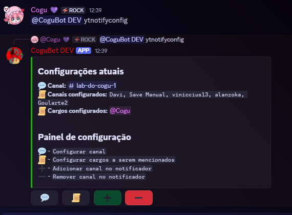 CoguWell's tweet photo. Nova Atualização do meu bot Discord "CoguBot".

Faz um tempo em que eu comecei a programar tudo de novo no meu bot, antes ele rodava em JavaScript, agora está sendo atualizado em TypeScript.

O bot já está com um sistema de música com suporte a Spotify, SoundCloud, YouTube, VKMusic. E também com mais de 50000 rádios disponíveis de todo o mundo.

Também já está com notificadores de videos do YouTube e Canais da Twitch funcionando perfeitamente.

Atualmente estou trabalhando nos comandos para configuração do bot em que o usuário possa configurar o mensagens de Rank, Bem-Vindo e Saida, e também os notificadores do bot.