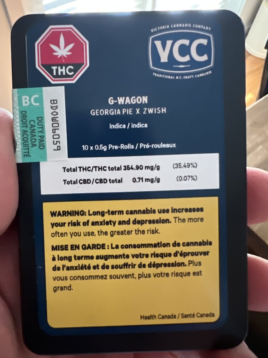 Dear old friend sent me this pic from the Lower Mainland. Picked it up at the local BCCS store. The 10 pack straight cuts are live in BC!
<a href="/VicCannabisCo/">The Victoria Cannabis Company</a> 
#craftcannabis
#craftpreroll
victoriacannabiscompany.com