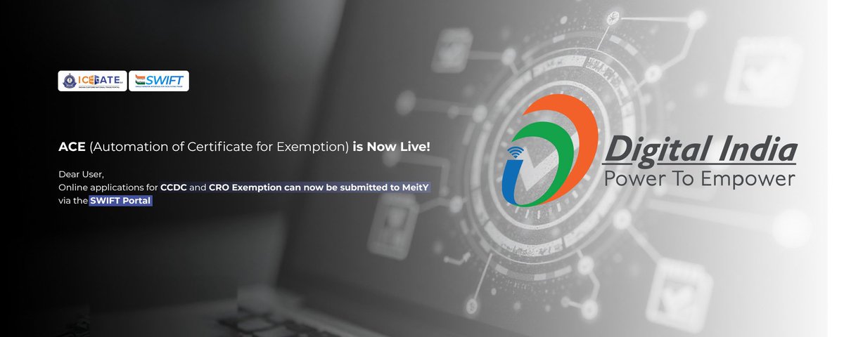 For #EODB and #DigitalIndia, the process of applying and getting Concessional Customs Duty Certificate (CCDC) and Compulsory Registration Order(CRO) exemption certificates issued by @GOI_MeiTY for clearance of import consignments has been made online.

Now Importers can submit