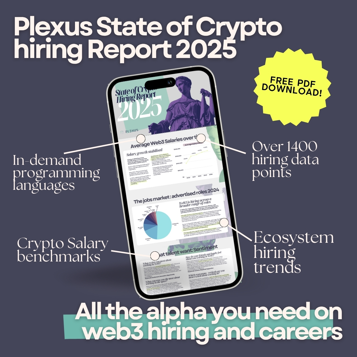We place over 300+ talent into Crypto roles each year, so we know a thing  or two about hiring. Our report covers: 🔹 Hiring trends 🔹 Compensation  insights 🔹 Market shifts 🔹