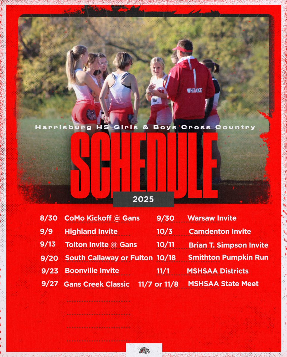 Harrisburg Bulldogs (@harrisburgath) on Twitter photo Check out the girl’s & boy’s cross country schedule for the Harrisburg Bulldogs. The Bulldogs open up on the road at Gans Creek on August 30th. #BulldawgPride <a href="/HburgBoosters/">Harrisburg Bulldogs Booster Club</a> <a href="/TheSteveCombs/">Steve Combs</a> <a href="/CoachAckman/">Chris Ackman</a> <a href="/Whitfam8/">Rebekah Whitaker</a> Check out the girl’s & boy’s cross country schedule for the Harrisburg Bulldogs. The Bulldogs open up on the road at Gans Creek on August 30th. #BulldawgPride <a href="/HburgBoosters/">Harrisburg Bulldogs Booster Club</a> <a href="/TheSteveCombs/">Steve Combs</a> <a href="/CoachAckman/">Chris Ackman</a> <a href="/Whitfam8/">Rebekah Whitaker</a>