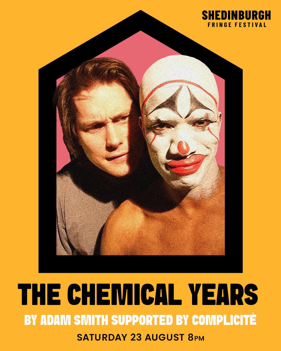 Don't miss The Chemical Years:  A work-in-progress from longtime @chembros collaborator Adam Smith  – on his life in sound, image and invention. 

Saturday 23 August, 8:00pm at <a href="/ShedinburghFest/">Shedinburgh Fringe Festival</a>. 🤡

🎟️bookings.shedinburgh.com/event/9854:37/…