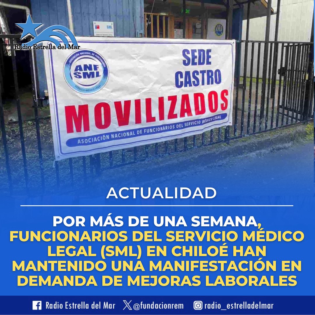 📢| ACTUALIDAD - Hasta la jornada de ayer lunes,  permanecían en movilización y con jornadas ralentizadas, el personal del Servicio Médico Legal de Castro.