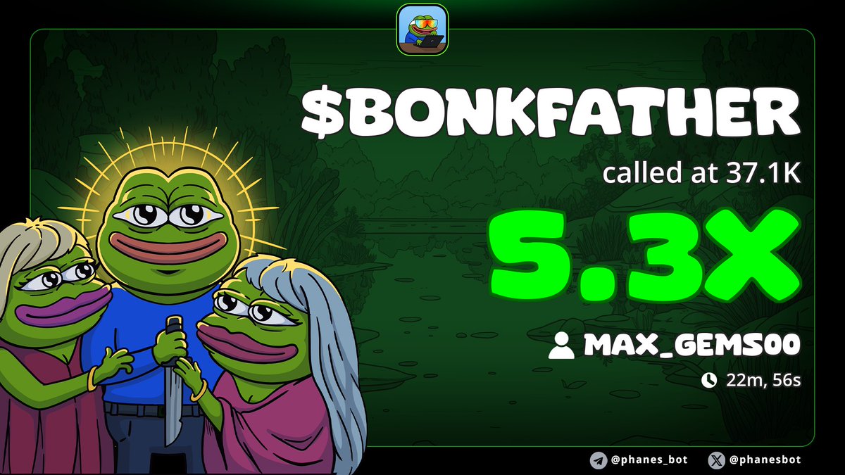 Sol_Gem01's tweet photo. Ultimate 5x on $BONKFATHER
Waiting to reach the next 10-100x
Stay positioned and join my private tg for early entry 
Chad printing good 😊 
Frends eating 🥘 good 👍 
DM:https://t.co/1ajp39gPym for entry
#Solana
#memecoin
#BONKFATHER https://t.co/DMew8TL3Zm
