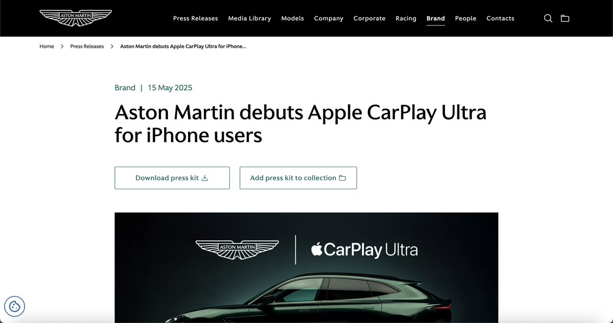 techbaxdev's tweet image. 🚗 CarPlay just leveled up — and Aston Martin’s on board with CarPlay Ultra.

More control, cleaner UI, and huge dev potential.

Luxury brands are in. Time to build for the dashboard. 👨‍💻
#CarPlay #iOSDev #AppDev #SwiftUI
