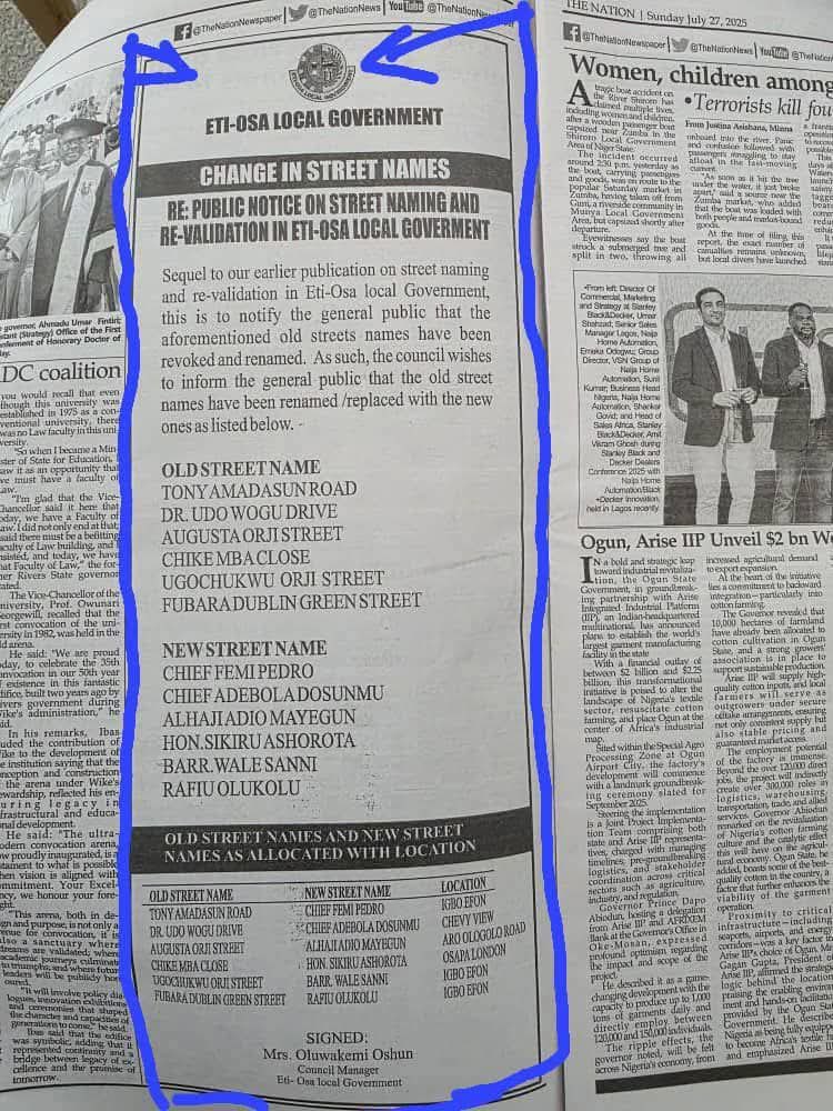 The street indigenization continues in Lagos