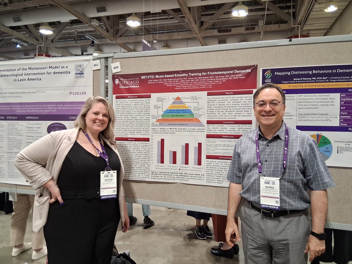 Borna Bonakdarpour (@bbonakda) on Twitter photo Such a great pleasure presenting first results from the Music Empathy Training for Frontotemporal Dementia (MET-FTD) with Dr. Kaitlin Siebert.
<a href="/UCdementiadoc/">Kaitlin Seibert</a>
#AAIC2025
<a href="/UChicago/">The University of Chicago</a>
<a href="/UChicago_Neuro/">UChicagoNeuro</a>
<a href="/NUMesulamCenter/">Mesulam Center at Northwestern</a>
<a href="/NMNeurology/">NM Neurology</a>
<a href="/NorthwesternU/">Northwestern</a>
<a href="/NorthwesternMed/">Northwestern Medicine</a>
<a href="/ResearchNU/">NorthwesternResearch</a> Such a great pleasure presenting first results from the Music Empathy Training for Frontotemporal Dementia (MET-FTD) with Dr. Kaitlin Siebert.
<a href="/UCdementiadoc/">Kaitlin Seibert</a>
#AAIC2025
<a href="/UChicago/">The University of Chicago</a>
<a href="/UChicago_Neuro/">UChicagoNeuro</a>
<a href="/NUMesulamCenter/">Mesulam Center at Northwestern</a>
<a href="/NMNeurology/">NM Neurology</a>
<a href="/NorthwesternU/">Northwestern</a>
<a href="/NorthwesternMed/">Northwestern Medicine</a>
<a href="/ResearchNU/">NorthwesternResearch</a>