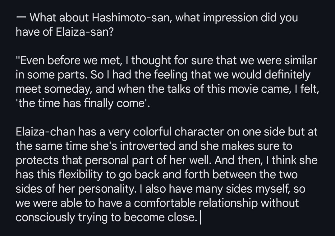 A snippet from Qui Interview between Hashimoto Ai and Ikeda Elaiza 

#橋本愛 
#池田エライザ 
#AiHashimoto 
#IkedaElaiza 

Source: 
qui.tokyo/film/elaizaike… 💞
