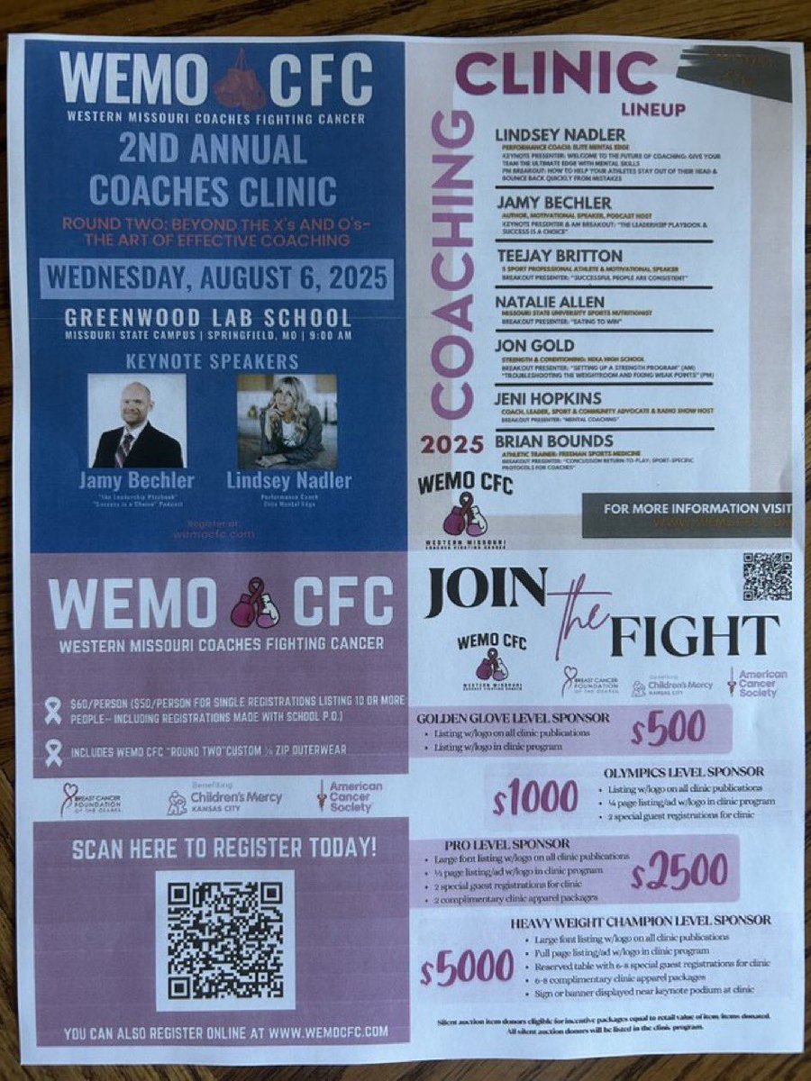 Skip Brock. (@brockskip) on Twitter photo Looking forward to learning from author/speaker <a href="/CoachBechler/">Jamy Bechler</a> <a href="/WEMO_CFC/">WEMO Coaches Fighting Cancer</a> Coaches Clinic on 8/6 in Springfield MO! Registration details below. #GetBetter #FightingCancer Looking forward to learning from author/speaker <a href="/CoachBechler/">Jamy Bechler</a> <a href="/WEMO_CFC/">WEMO Coaches Fighting Cancer</a> Coaches Clinic on 8/6 in Springfield MO! Registration details below. #GetBetter #FightingCancer