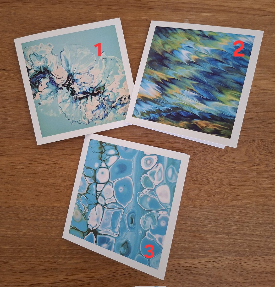#flowmotionart has 3 new greetings cards designs about to make their debut at the St Just CRUK Art &amp; Craft fair, 4th-15th Aug.
1.  'Mint Kelp - Purple'
2. 'Mermaid's hair'
3. 'Cold as ice'
Which is your favourite? (Poll in NEXT post) <a href="/Gaiinz/">Gaynor ❣️❣️</a> <a href="/NoshiA100/">Noshi.A</a> <a href="/TraceyM88805313/">Tracey M</a>