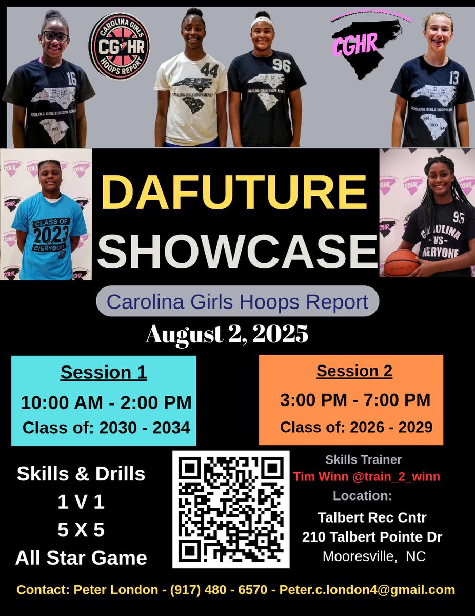 CghrMedia's tweet photo. 🏀 #CGHRMedia
#DaFuture Showcase
Welcome @SoutheastAStars - 2027 - Guard - @Michel_Robbins_ - To #DaFutureShowcase
📆 - August 2
📍 - Mooresville, NC
Join her:
@Kayla11Pg
@Evie_Godfrey_3
@Aiyanas_Sports
Registration Link: https://t.co/1wyukGMnBk
https://t.co/TGDXG2FhMg https://t.co/UEX2xb6vzd