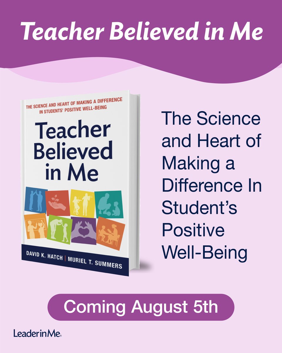 A book every educator needs👇
Teacher Believed in Me by Muriel Summers &amp; Dr. David Hatch

📅 Releases Aug 5 | 📘 Pre-order now!

✔ 7 research-based skill sets
✔ Real-world practices from 8,000+ schools
✔ Boosts student well-being, engagement &amp; leadership

Pre-order your copy