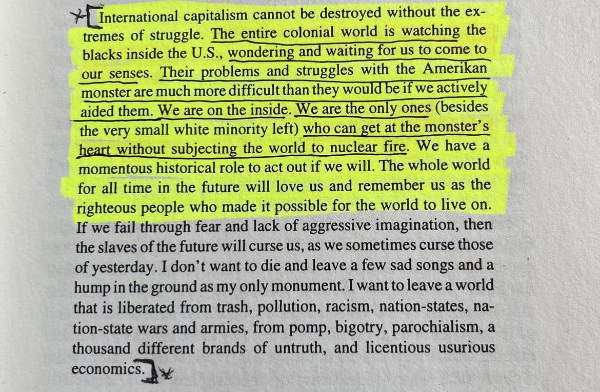 “international capitalism cannot be destroyed without the extremes of struggle…” 
- George Jackson