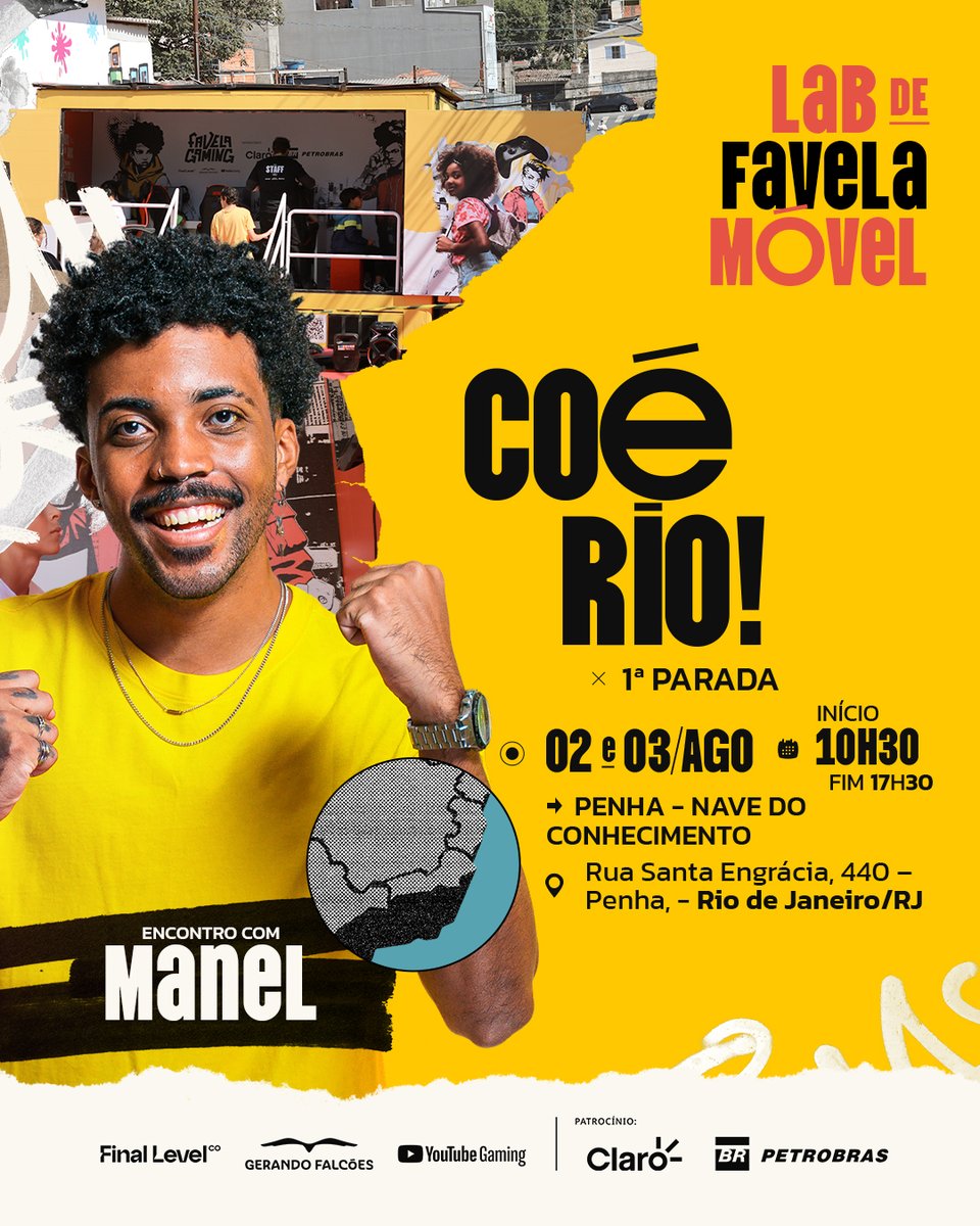 FavelaGamingOfc's tweet photo. O Lab Móvel está chegando no Rio de Janeiro!🚚💨E a 1ª parada é na Penha, Quebrada!
O caminhão vai levar uma experiência imperdível pra todo mundo que brotar.🤩
💻4 PCs
🎮1 PS5
🗣Palestras
🙌Oficina
🏆Minicircuitos
✨Brindes
😎M&G com o @oManelzin
#FavelaGaming #LabMovel https://t.co/XHszWwgiim
