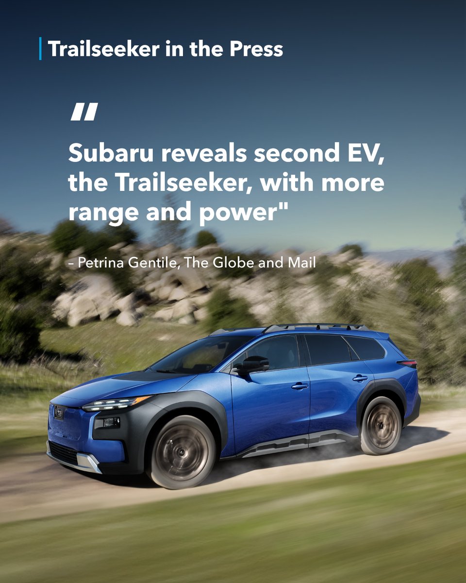 Subaru Canada (@subarucanada) on Twitter photo The all-new all-electric #2026Trailseeker takes it further with true SUV go-anywhere capability.🚙⚡ Read what <a href="/globeandmail/">The Globe and Mail</a> has to say. 👉 okt.to/9ICPNm The all-new all-electric #2026Trailseeker takes it further with true SUV go-anywhere capability.🚙⚡ Read what <a href="/globeandmail/">The Globe and Mail</a> has to say. 👉 okt.to/9ICPNm