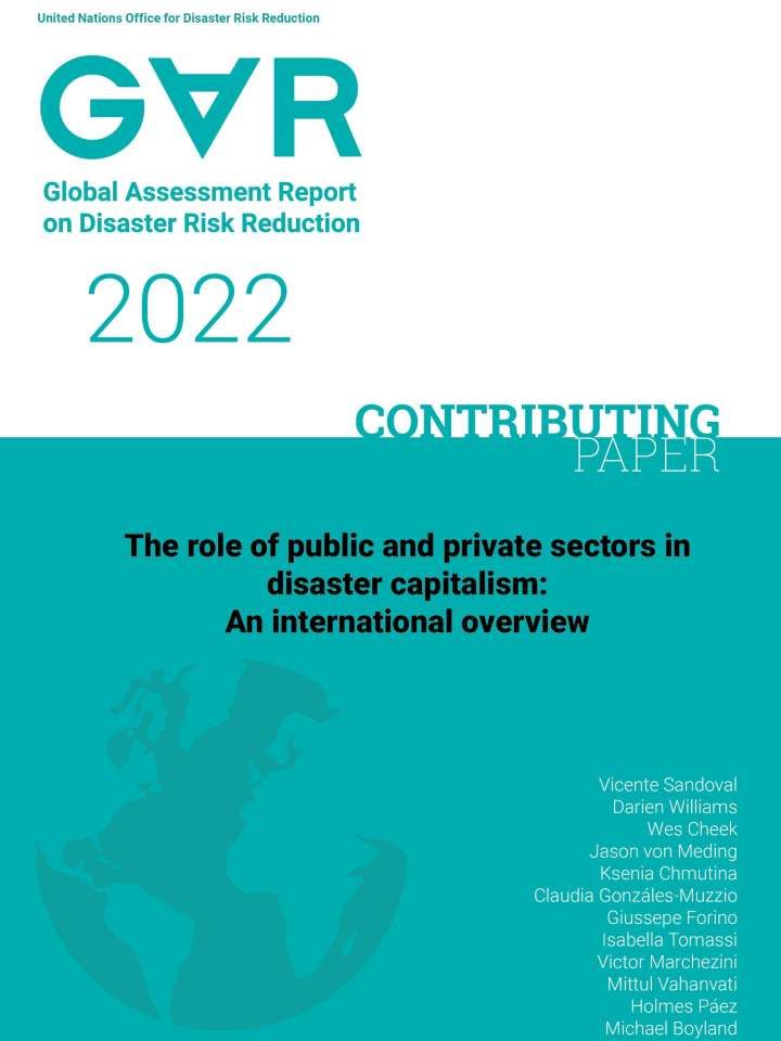 .<a href="/UNDRR/">UNDRR</a>'s paper provides a preliminary international overview of #disaster #capitalism and its contribution to disaster risk creation. Read it here at buff.ly/iQzaRGt